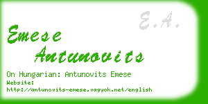 emese antunovits business card